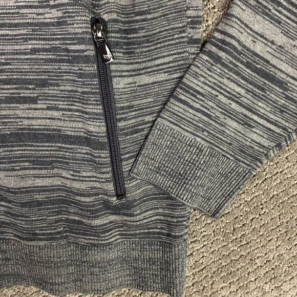 Buttercloth Full Zip Sweater Jacket Men's Large Gray Heather Zip Up Mock Neck - Picture 3 of 14